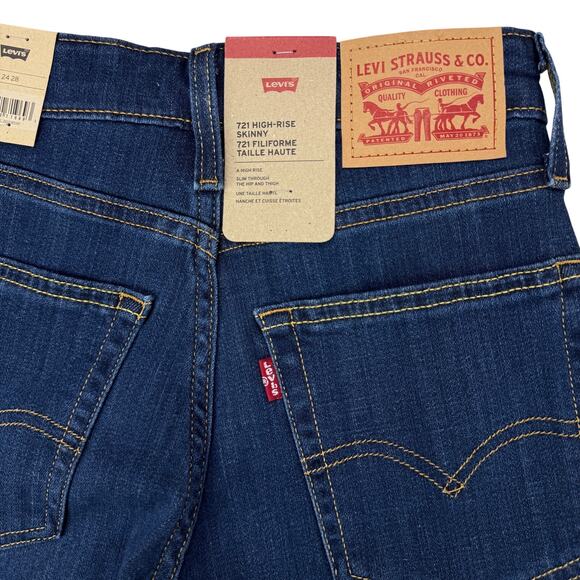 NWT LEVI'S 721 High Rise Skinny Women's Jeans Size 24 Chelsea Eve Dark Wash - Picture 7 of 8